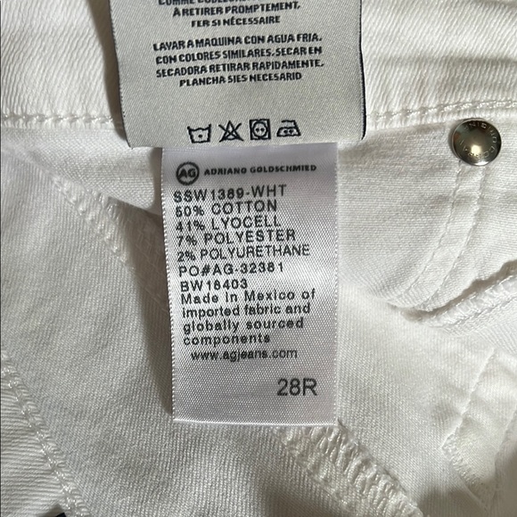 AG Adriano Goldschmied The Legging Ankle White Super Skinny Ankle Jeans - Sz 28 - Picture 4 of 14